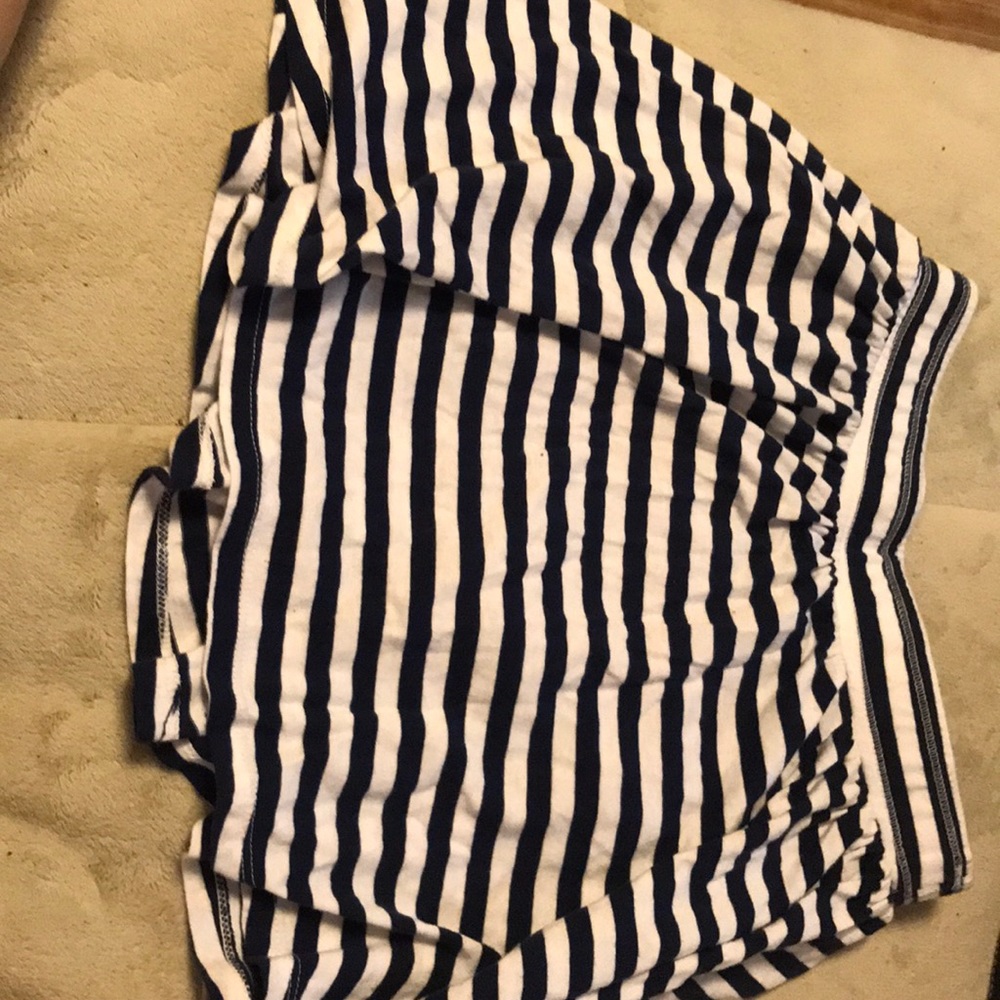 Navy blue and white striped skort
